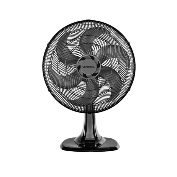 Ventilador de Mesa Preto Turbo Oscilante Ventisol 30cm 127V