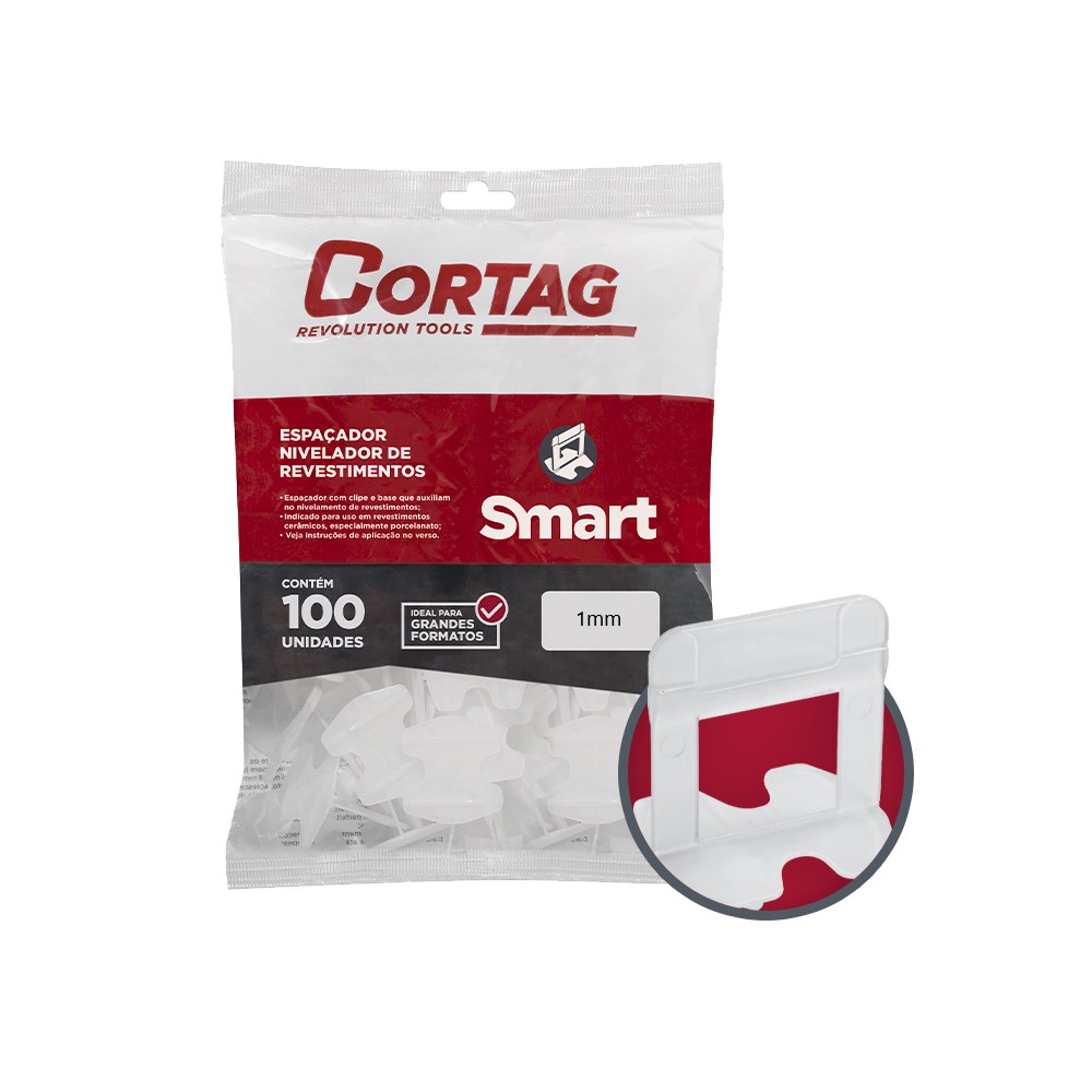 Espaçador Nivelador Smart 1,0mm Pacote C/100un Cortag