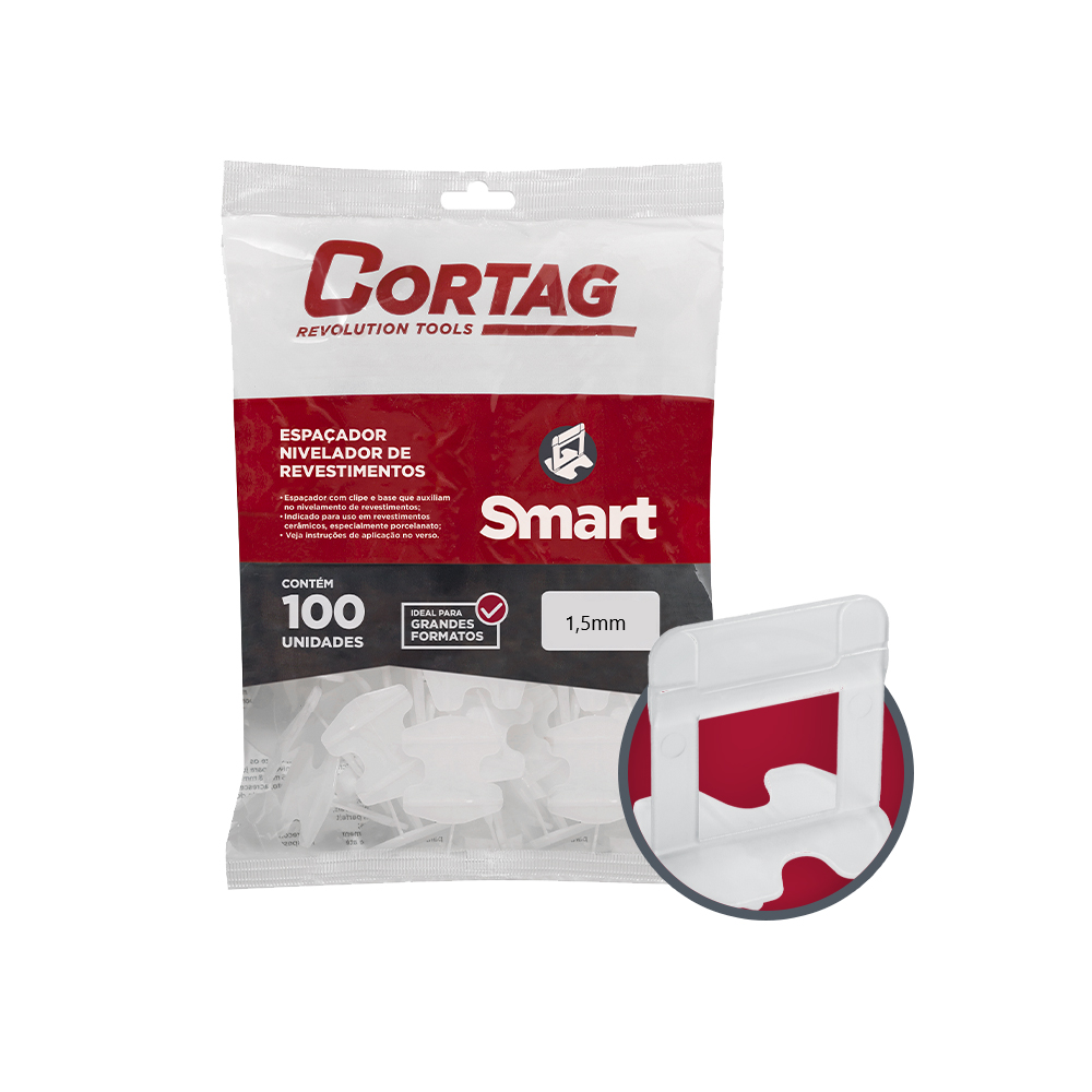Espaçador Nivelador Smart 1,5mm Pacote C/100un Cortag