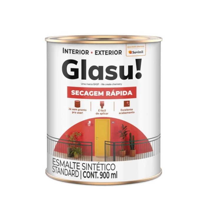 Tinta Esmalte Sintético Secagem Rápida Glasu 900ml