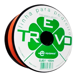 Linha Nylon para Pedreiro 100m 0,8mm Laranja Trevo