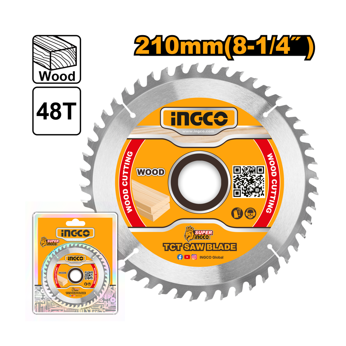DISCO DE SERRA ESQUADRIA P/MADEIRA 210MMX48D INGCO TSB121022
