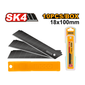 "	JOGO DE LAMINAS P/ESTILETE SK4 18X100MM C/10PC INGCO HKNCB181"