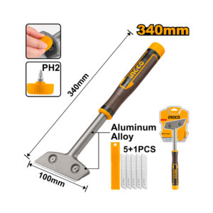 RASPADOR DE ALUMINIO 340MM C/6 LAMINAS CK75 INGCO HGS3088