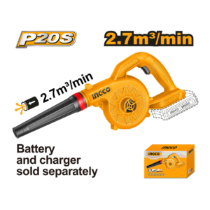 SOPRADOR 2‚7M³ À BATERIA 20V INGCO (NAO ACOMPANHA BATERIA) CABLI2078