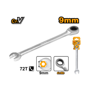 CHAVE COMBINADA COM CATRACA CR-V 09MM INGCO HCSPAR091