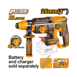 MARTELETE ROTATIVO BRUSHLESS 2‚5J SDS PLUS À BATERIA 20V INGCO CRHLI20268 (NAO ACOMPANHA BATERIA)