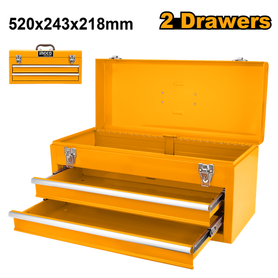 CAIXA DE FERRAMENTAS DE ACO COM 2 GAVETAS INGCO HTB06 520X218X243MM