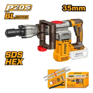 MARTELO DEMOLIDOR À BATERIA 20V 16J SDS HEX INGCO CDBLI20358