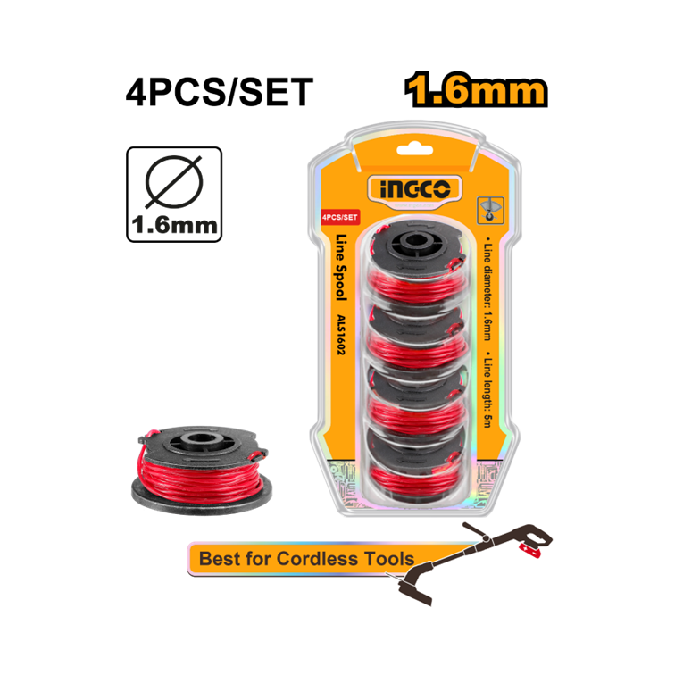 JOGO DE REFIL P/APARADOR DE GRAMA 1.6MM C/4PC INGCO ALS1602