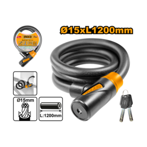 CADEADO P/BICICLETA C/CHAVE 15X1200MM INGCO DBK151201
