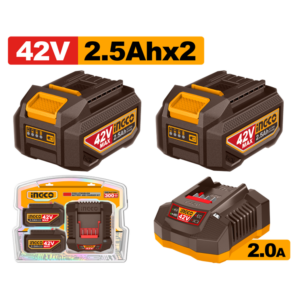 KIT CARREGADOR + 2 BAT 42V 2.5Ah BIVOLT INGCO FBCPM25221