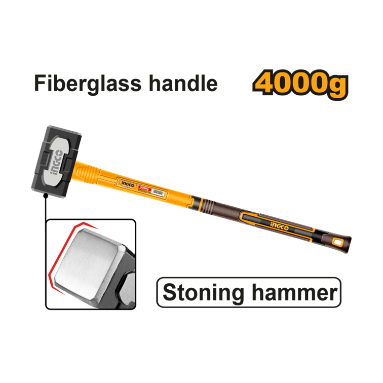 MARRETA COM CABO DE FIBRA E EMBORRACHADO 4000G INGCO HSTH83498
