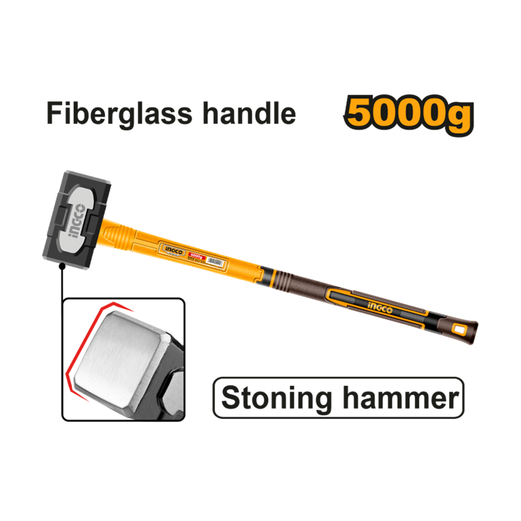 MARRETA COM CABO DE FIBRA E EMBORRACHADO 5000G INGCO HSTH83598
