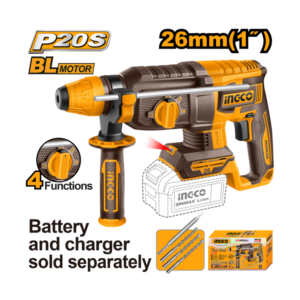MARTELETE ROTATIVO BRUSHLESS 2‚5J SDS PLUS À BATERIA 20V INGCO (NAO ACOMPANHA BATERIA) CRHLI20268