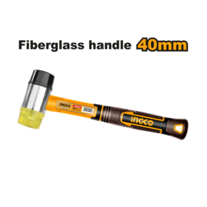 MARTELO DE PLASTICO E BORRACHA CABO DE FIBRA E EMBORRACHADO 40MM INGCO HRUH8940