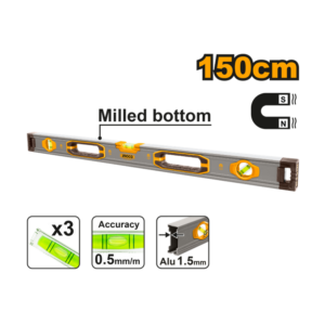 NÍVEL MAGNÉTICO DE ALUMÍNIO INDUSTRIAL 150CM INGCO HSL38150M