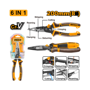 ALICATE MULTI FUNCAO 6 EM 1 8" (200MM) INGCO HMFLNP28200