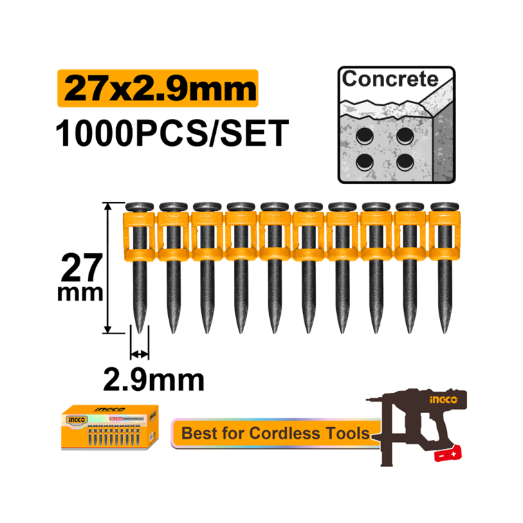 PINO P/PINADOR DE CONCRETO 27X2.9MM CX C/1000PC INGCO ANA02271