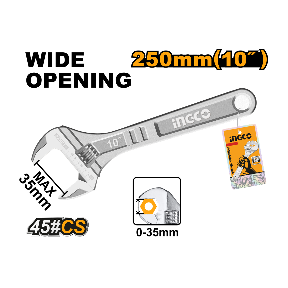 CHAVE AJUSTAVEL INGLESA 10″ INGCO HADW131102