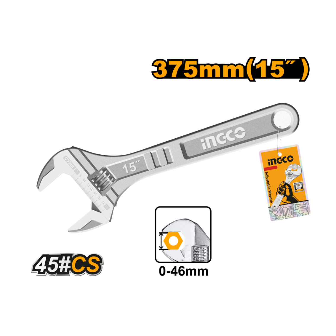 CHAVE AJUSTAVEL INGLESA 15″ INGCO HADW131152