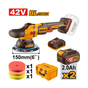POLITRIZ ROTO ORBITAL BRUSHLESS INDUSTRIAL 150MM À BATERIA 42V INGCO C/2 BAT 2.0A.h INGCO APLI42152