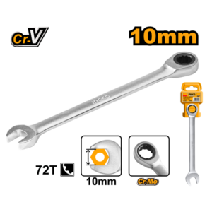 CHAVE COMBINADA COM CATRACA CR-V 10MM INGCO HCSPAR101