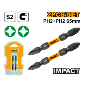 JOGO DE BITS DE IMPACTO PH2+PH2 65MM C/2 PC INGCO SDBIM72PH265
