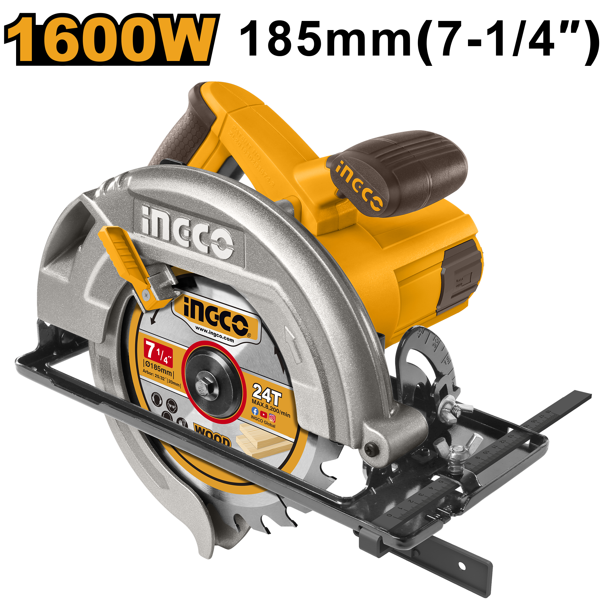 SERRA CIRCULAR 7.1/4”1600W 127V INGCO – UCS18568-9