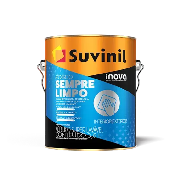TINTA ACRÍLICA SUVINIL SEMPRE LIMPO 3,6 LITROS