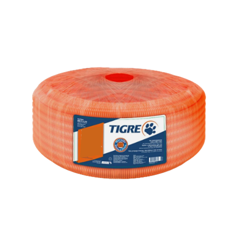 ELETRODUTO CORRUGADO 20MM 50M LARANJA TIGRE