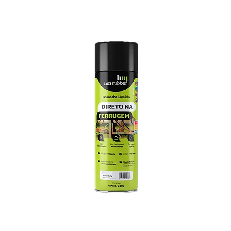 Borracha Líquida Spray Impermeabilizante Aerosol Hm Rubber PRETO